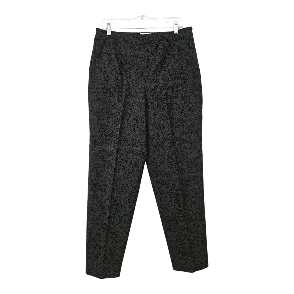 Elegant Black Paisley Women's Pants
